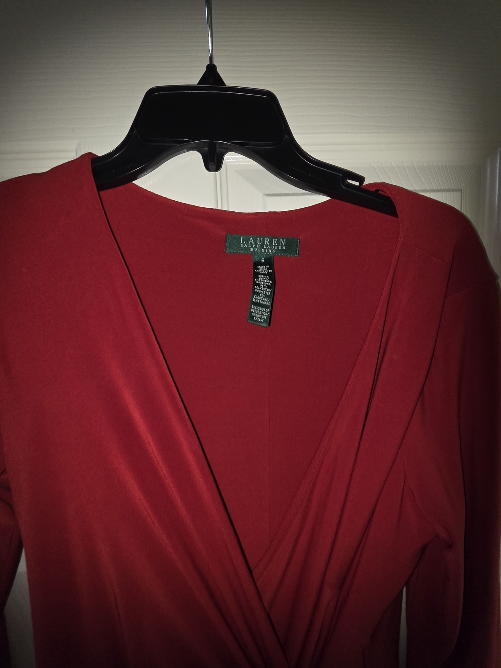 Lauren Ralph Lauren Red Wrap-Style Top